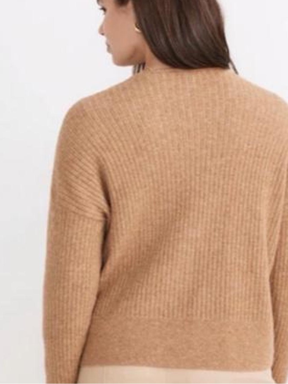 Madewell Womens Cameron Ribbed Cardigan Sweater in Warm Camel Brown Size M - Picture 2 of 7